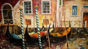 Voir le détail de cette oeuvre: Venise et ses gondoles
